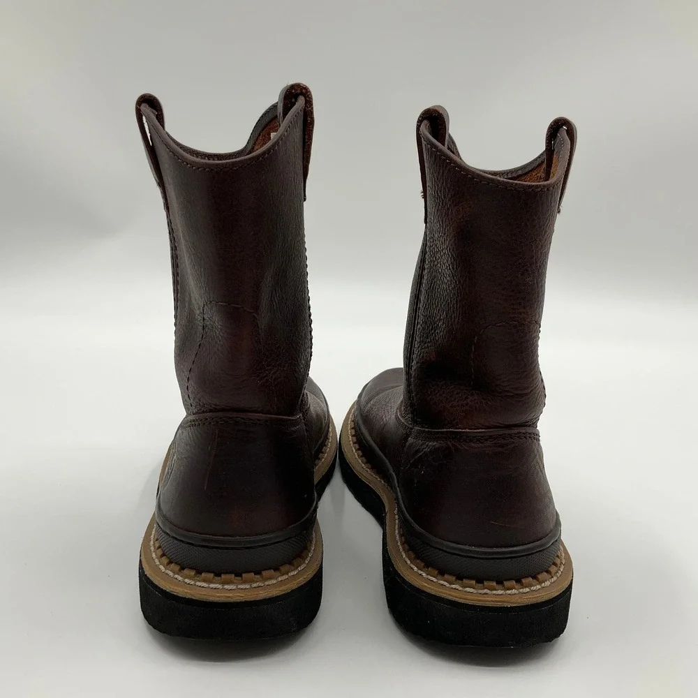 Georgia Boot Wellington Leather Boots Boys 4M Western Gorpcore Americana Farm